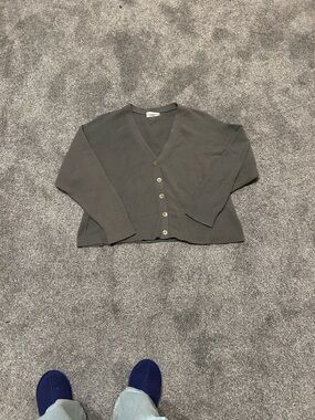 Wilfred Button Front Cardigan Sweater - Gray